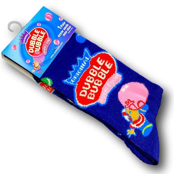 3/$20 Double Bubble Bubble Gum Retro Candy Funny Novelty Crew Socks - NWT - Picture 3 of 3